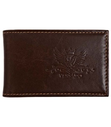 Визитница из натуральной кожи Versado 073 65*110 мм, 1 карман, 16 листов, коричневая