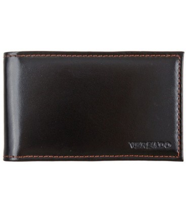 Визитница из натуральной кожи Versado 068.1 65*110 мм, 1 карман, 16 листов, черная