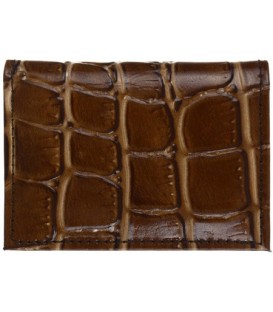 Визитница из натуральной кожи «Кинг» 4336 105*70 мм, 1 карман, 18 листов, коричневая