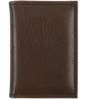 Визитница из натуральной кожи «Кинг» 4336 105*70 мм, 1 карман, 18 листов, коричневая