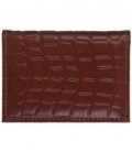 Визитница из натуральной кожи «Кинг» 4319 105*70 мм, 1 карман, 18 листов, рифленая коричневая