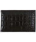 Визитница из натуральной кожи «Кинг» 4319 110*70 мм, 1 карман, 18 листов, рифленая черная