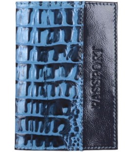Обложка для паспорта «Кинг» 4334 95*135 мм, рифленая синяя с голубым
