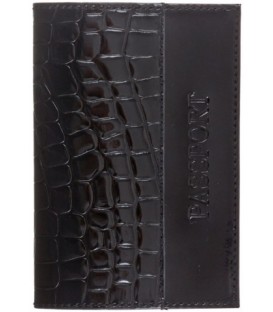Обложка для паспорта «Кинг» 4334 95*135 мм, рифленая черная