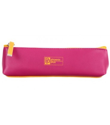 Пенал однокамерный «Феникс+» 190*55*50 мм, малиновый/желтый