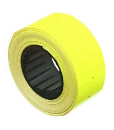 Этикет-лента однострочная 21*12 мм, пластиковая втулка, желтая