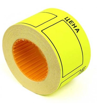 Ценник на клейкой основе Rolls 50*40 мм, желтый