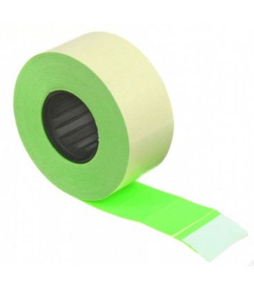 Этикет-лента двустрочная 26*16 мм, зеленая, намотка вовнутрь