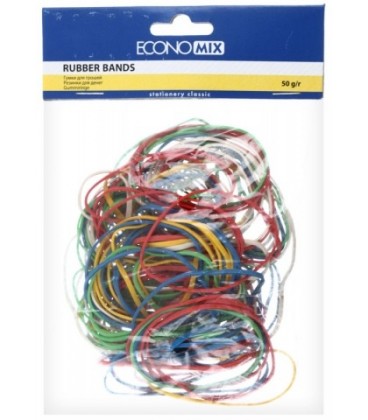 Резинки для банкнот Economix 50 г, диаметр 48 мм, ассорти