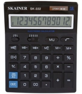 Калькулятор 12-разрядный Skainer SK-222 черный
