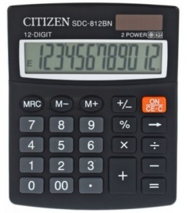 Калькулятор 12-разрядный Citizen SDC-812BN черный