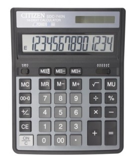Калькулятор 14-разрядный Citizen SDC-740N черный с серым