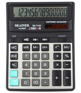 Калькулятор 14-разрядный Skainer SK-714II серый