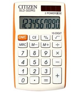 Калькулятор карманный 10-разрядный Citizen SLD-322 белый с оранжевым