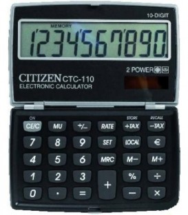 Калькулятор карманный 10-разрядный Citizen CTC-110 черный