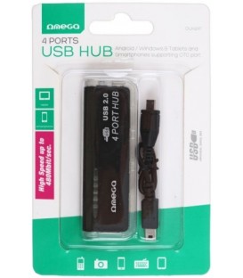 Концентратор USB Hub Omega OUH24T 4 порта, черный