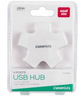 Концентратор USB Hub Omega OUH24S 4 порта, белый