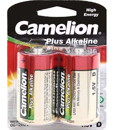 Батарейка щелочная Camelion Alkaline Plus D, LR20, 1.5V