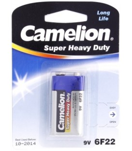 Батарейка солевая Camelion Blue Super Heavy Duty 6F22, 9V