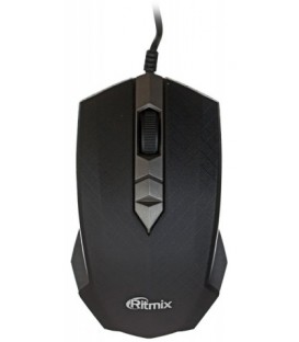 Мышь компьютерная Ritmix ROM-202 проводная, USB, черная с серым