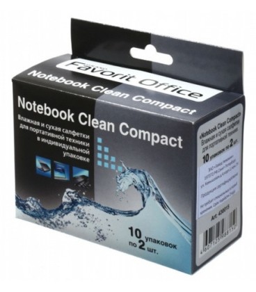 Салфетки чистящие для портативной техники Notebook Clean Compact 10*2 шт.