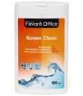 Салфетки влажные чистящие для экранов мониторов и телевизоров Favorit Office 100 шт.