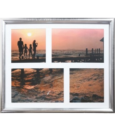 Фоторамка пластиковая «Керс» KF2530 2*10*15 см+2*10*10 см (32*27 см), серебристая