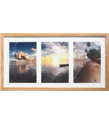 Фоторамка пластиковая «Керс» KF1937К 3*10*15 см (38*21 см), светло-коричневая