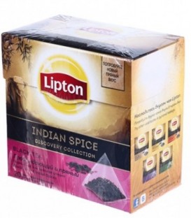 Чай Lipton 36 г, 20 пакетиков, Indian Spise, чай черный с корицей и имбирем