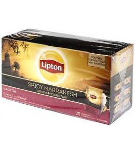 Чай Lipton 50 г, 25 пакетиков, Spicy Marrakesh, черный с пряными нотками, вкусом мяты и мандарина