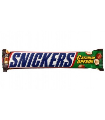 Батончик шоколадный Snickers 81 г, с лесным орехом, карамелью и нугой