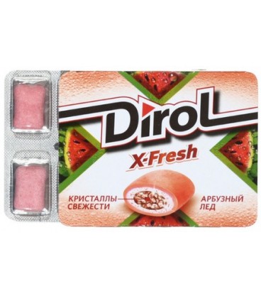 Жевательная резинка Dirol X-Fresh без сахара 16 г, «Арбузный лед»