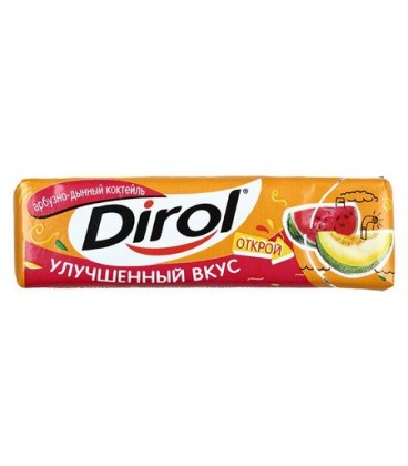Жевательная резинка Dirol без сахара 13,6 г, «Арбузно-дынный коктейль»