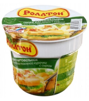 Пюре картофельное «Роллтон» 40 г, со вкусом томленой курочки с сыром