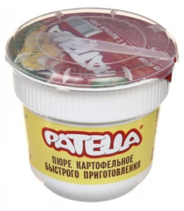 Пюре картофельное Patella 40 г, со вкусом бекона и жареного лука