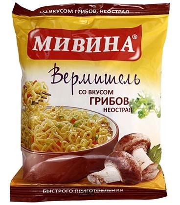 Вермишель быстрого приготовления «Мивина» 50 г, со вкусом грибов неострая