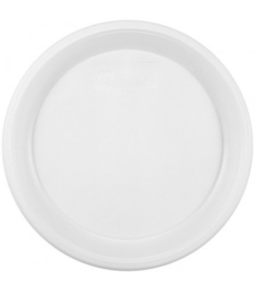 Тарелка одноразовая пластиковая десертная, диаметр 16,5 см, белая