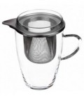 Чашка стеклянная с фильтром и крышкой 85*120 мм, 350 мл