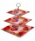 Горка стеклянная трехъярусная диаметр тарелок 30/25/20 см