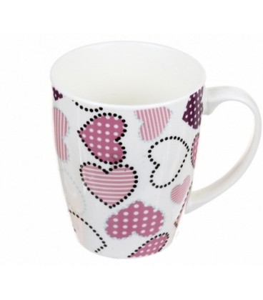 Чашка керамическая «Сердца» 85*110 мм, 390 мл
