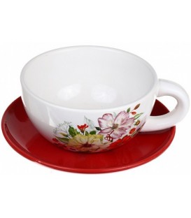 Кружка керамическая суповая с блюдцем Summer 2 предмета