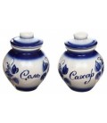 Набор для специй керамический 2 предмета, «Соль+сахар гжель» (высота 11 см)