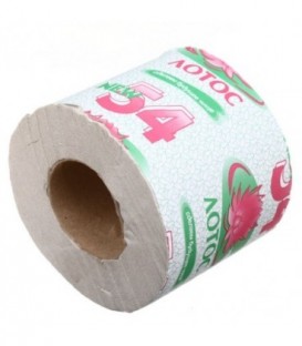 Бумага туалетная «Лотос» 1 рулон, ширина 87 мм, «54», серая