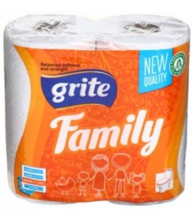 Бумага туалетная Grite Family 4 рулона, ширина 95 мм, светло-серая