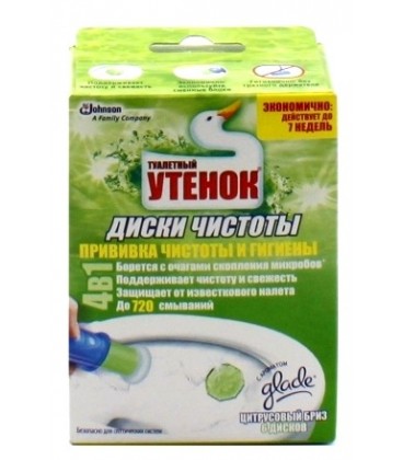 Средство для унитаза «Туалетный Утенок» (дозатор со сменным блоком) «Цитрусовый бриз»