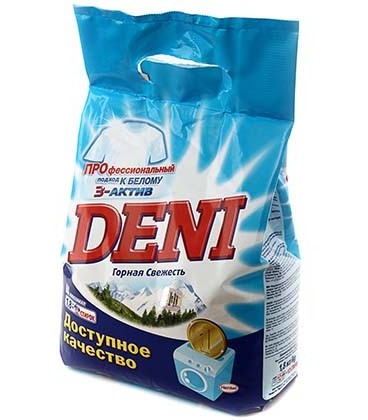 Порошок стиральный Deni 1,8 кг, «Автомат. 3-актив», «Горная свежесть»