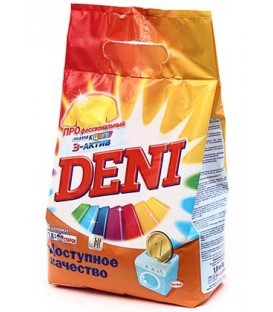 Порошок стиральный Deni 1,8 кг, «Автомат. 3-актив», «Стойкий цвет»