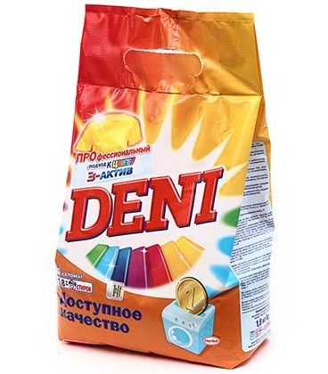 Порошок стиральный Deni 1,8 кг, «Автомат. 3-актив», «Стойкий цвет»
