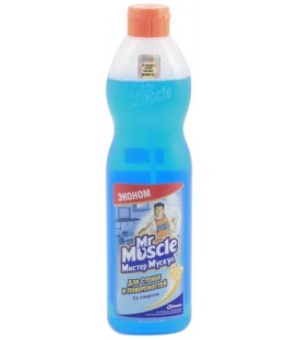 Средство для мытья стекол Mr. Muscle 500 мл, без распылителя, со спиртом