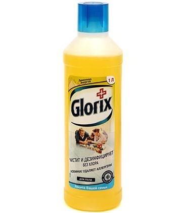 Средство для мытья пола Glorix 1000 мл, «Лимонная энергия»